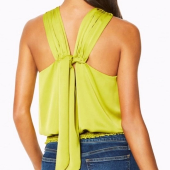 Ramy Brook Carlene Cross Front top in chartreuse - Picture 2 of 4